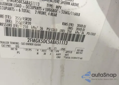 2010 Ford Flex Limited z USA, uszkodzony, nr VIN 2FMGK5DC5ABA51113